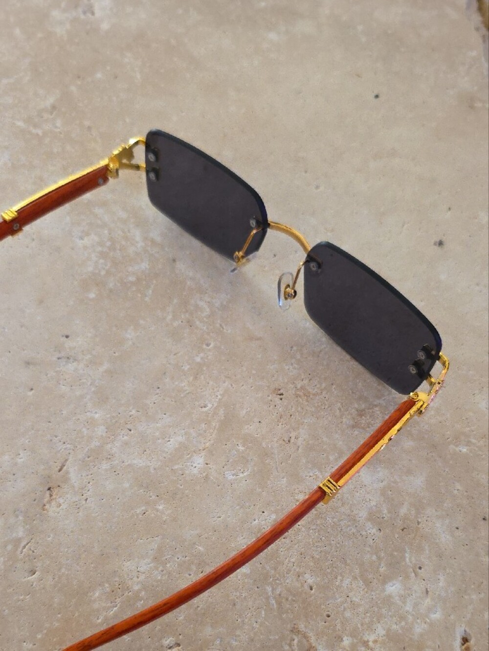 Cartier Rimless Sunglasses in Black and Gold with Red Case - Picture 8 of 10